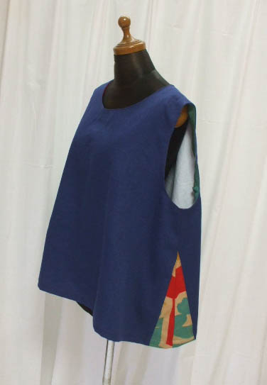 大漁旗リメイク　Ａラインベストと裾すぼまりパンツ作りました