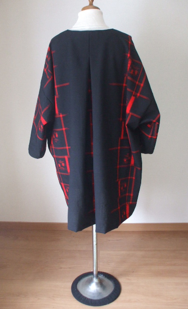 絣ウールの着物からコート作りました 製図付 | 古布和布と着物リメイク 