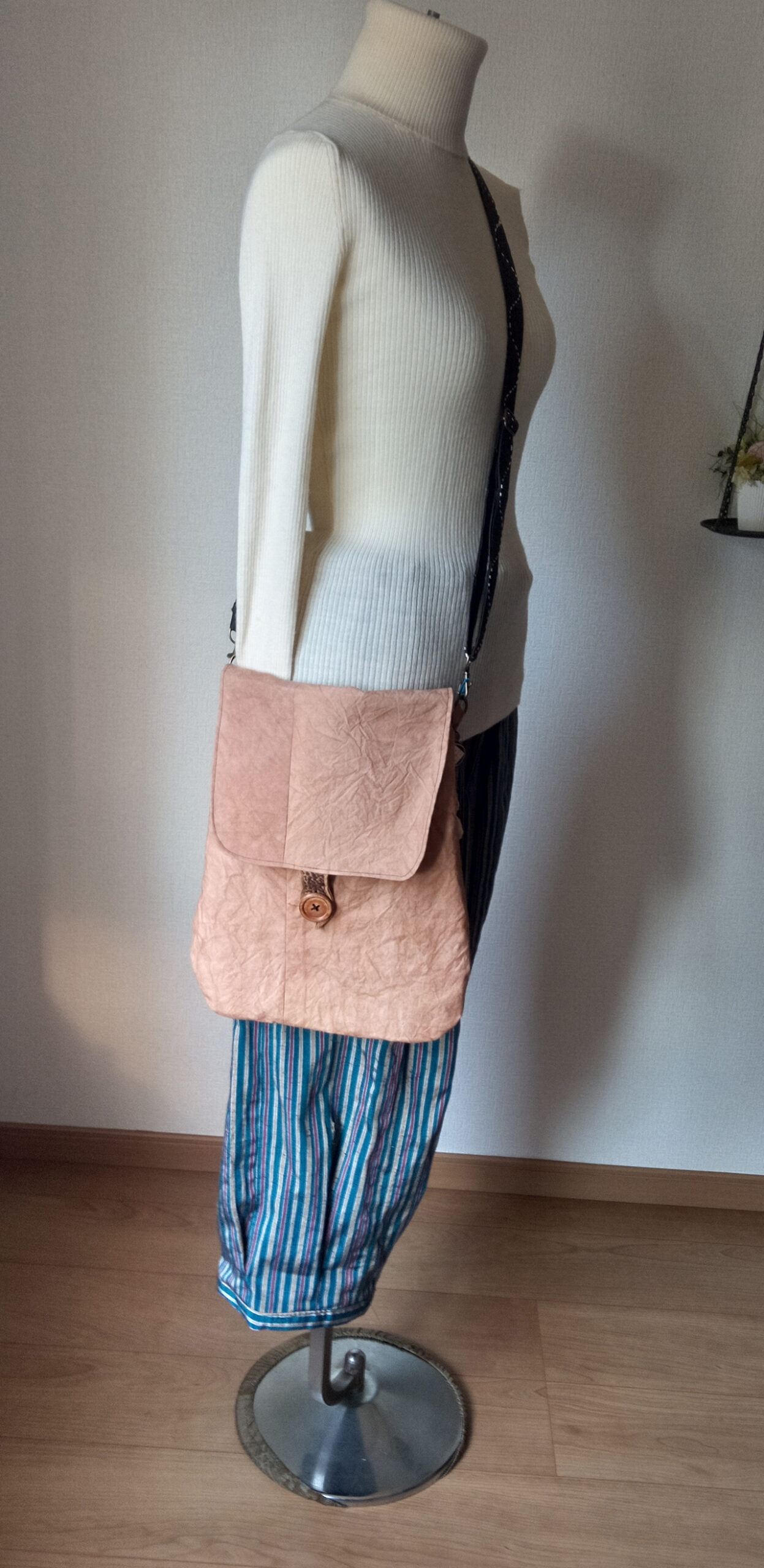 ぺったんこショルダーバック作りました