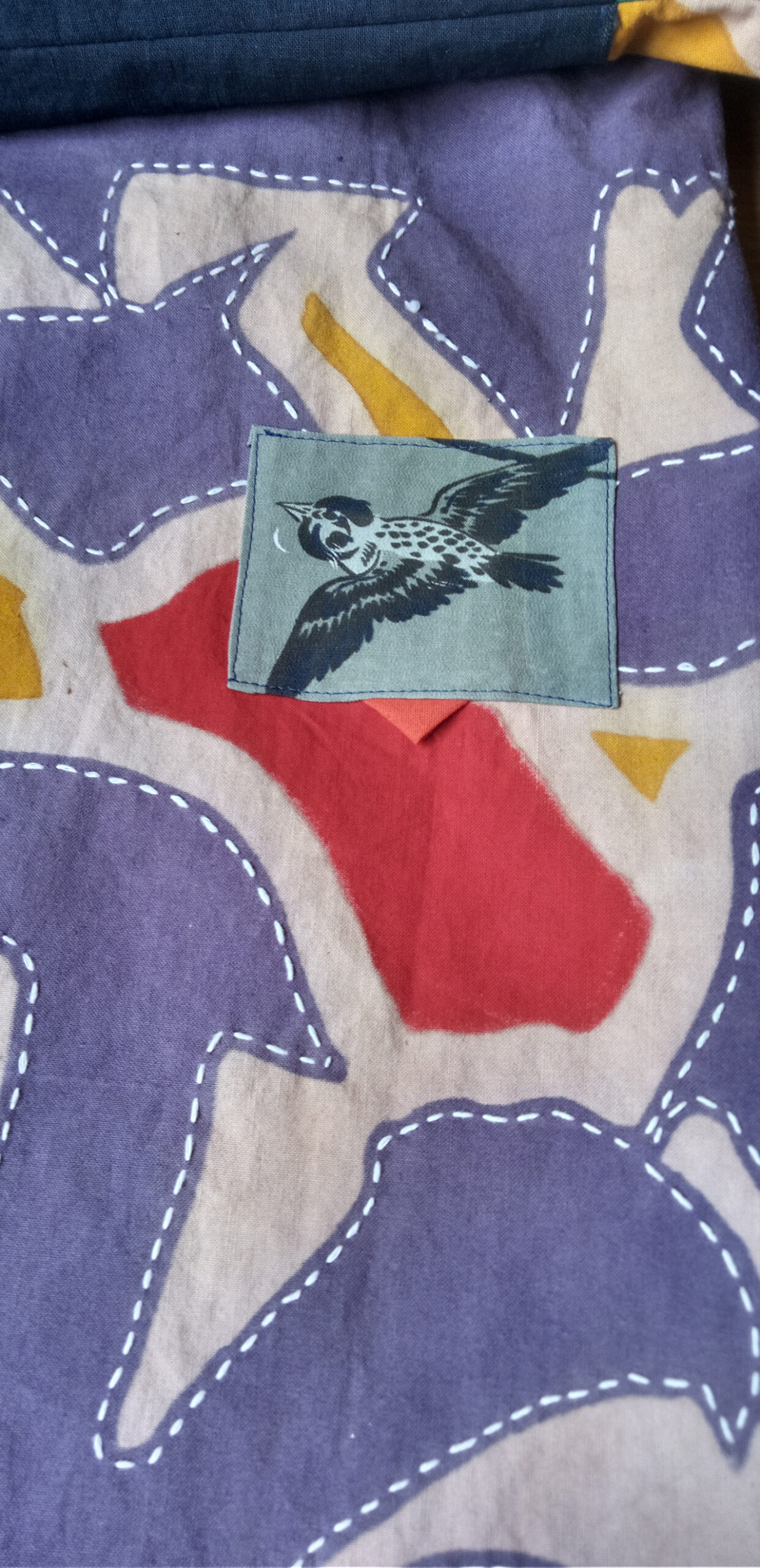 大漁旗コート　補修