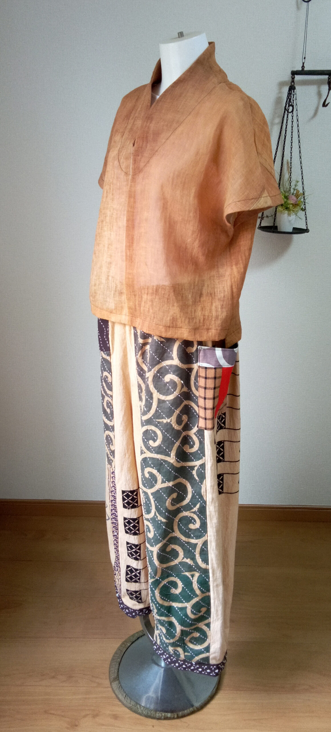 裏打ち布でブラウス作りました